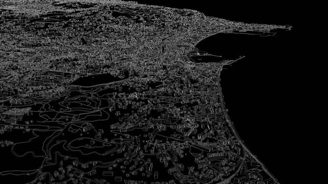 3D looped animation of city - Cannes France