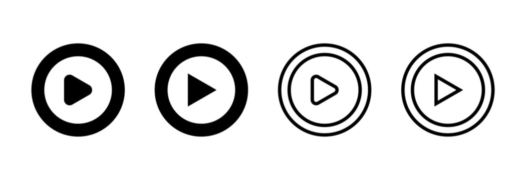 Play icon symbol for apps and websites. Play button sign and symbol