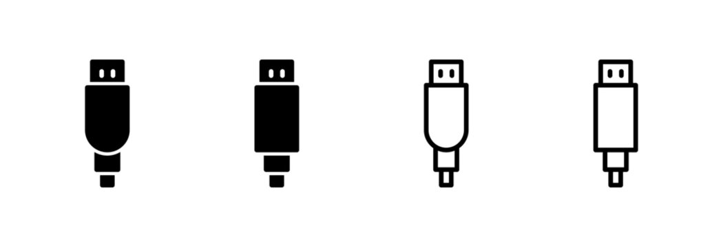 Usb icon symbol for apps and websites. usb charging. Flash disk sign and symbol. flash drive sign.