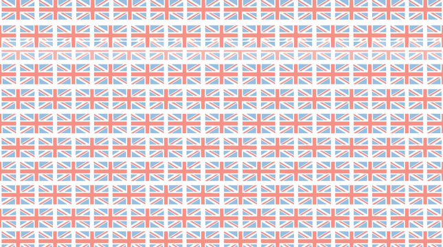 Seamless pattern with multiple United Kingdom flags.