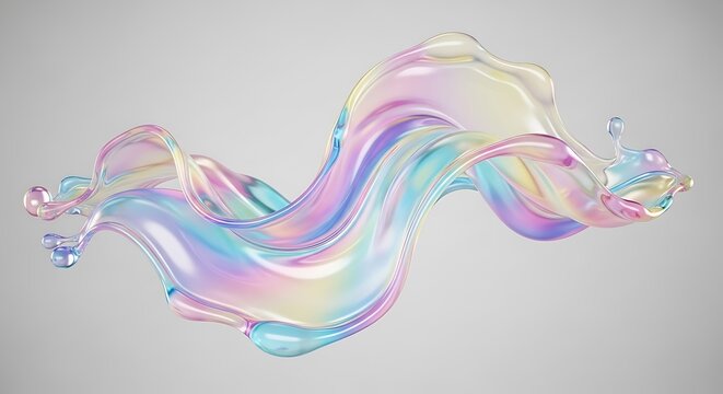 Vibrant Iridescent Liquid Wave Form Abstract.