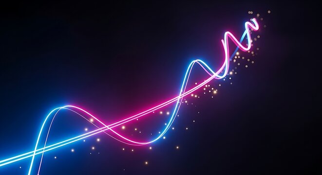 Neon Light Waveform Technology Background.