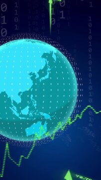 Vertical video: Green dotted chart rising after arrow popping, linking user cards showing growth