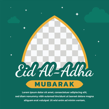 Eid Al Adha Mubarak Social Media Template with Photo Frame Space