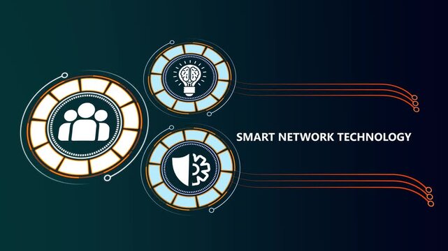 Smart network technology concept with digital and data connectivity