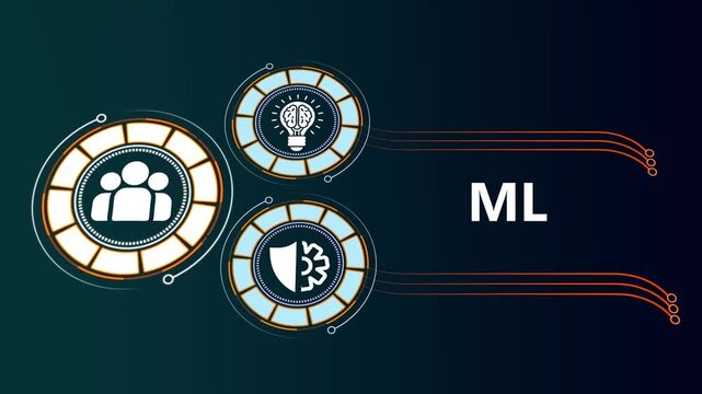 Machine learning concept: digital infographic with ai and network connectivity