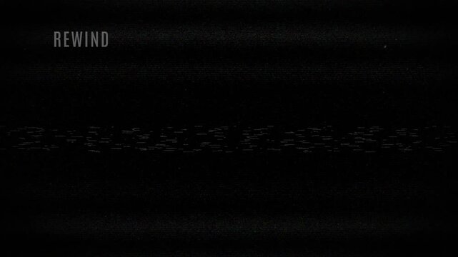 Rewind VHS Tape Old  Display OVERLAY IN BLACK BACKGROUND 4K video.	