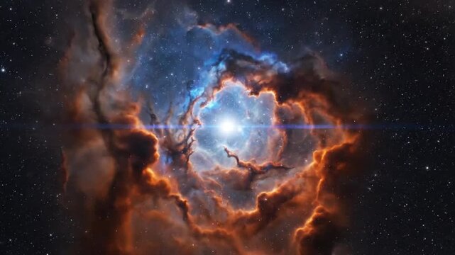 Cosmic nebula with star clusters ideal for sleek commercial backgrounds and title sequences