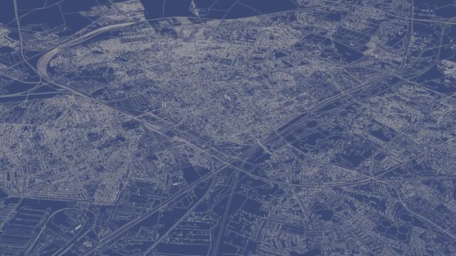 3D looped animation of city - Reims France