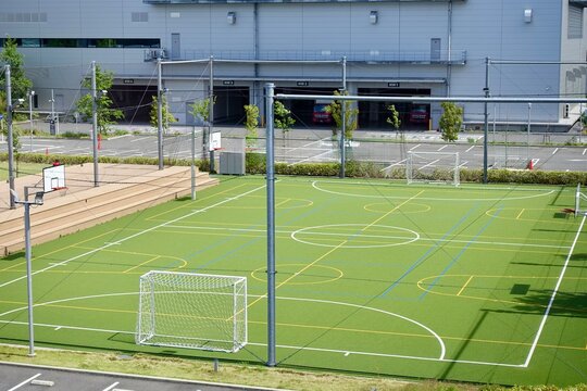 soccer field in the city