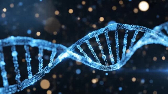 Blue DNA double helix structure ideal for sleek commercial backgrounds and title sequences