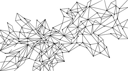 Obraz premium Geometric abstract line art design with connected dots and lines on white background for creative concept 