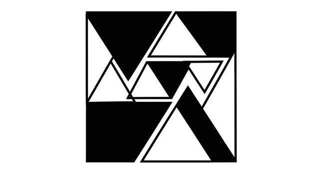 Abstract Geometric Pattern Black White Triangle Shapes Design
