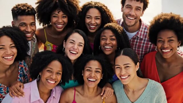 diverse group of smiling people posing together symbolizing modern living and personal growth