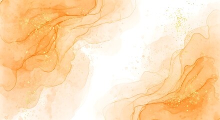 Fototapeta premium Soft orange and white watercolor background texture