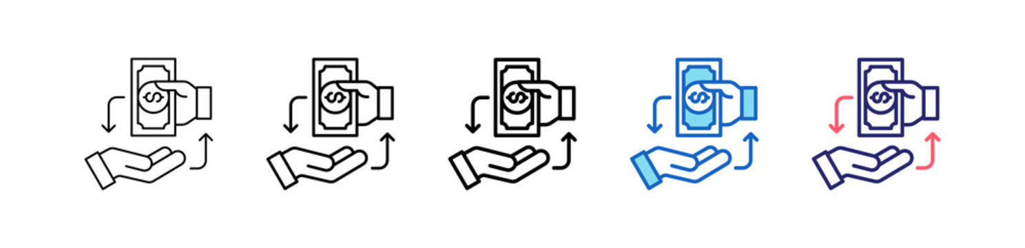 Refund Icon In 5 Different Styles Set Collection.   