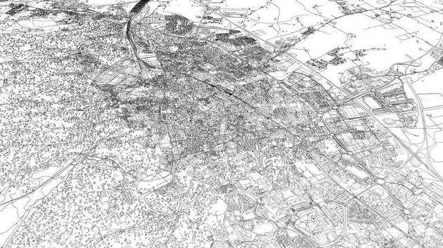 3D looped animation of city - Nimes France