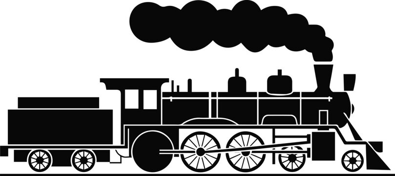 Steam locomotive head and smokestack view