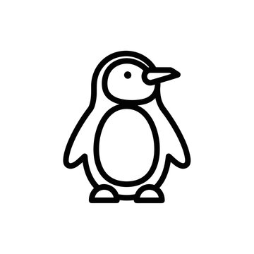Simple Line Art Penguin Outline Icon