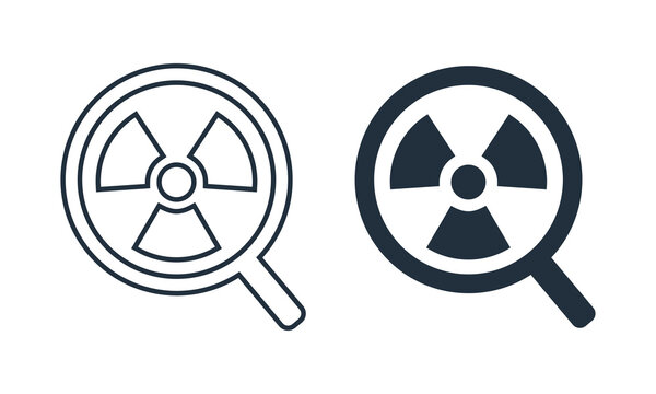 Search Radiation Icon. Radioactive Detection Symbol. Vector Illustration