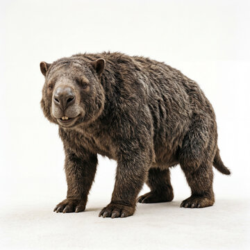 Ancient Diprotodon Portrait With Massive Wombat Like Build Premium Prehistoric Wildlife Art Print