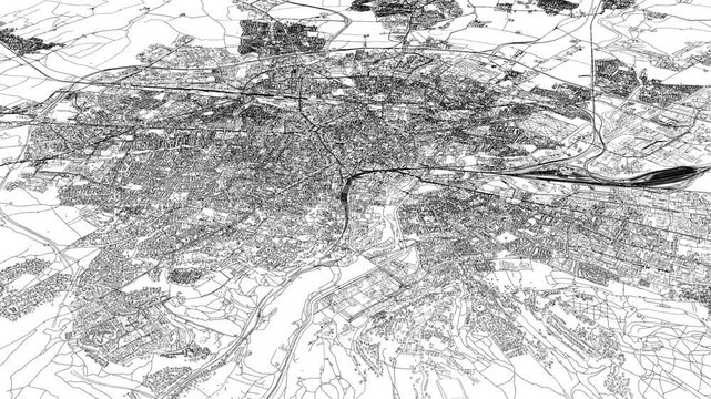3D looped animation of city - Dijon France
