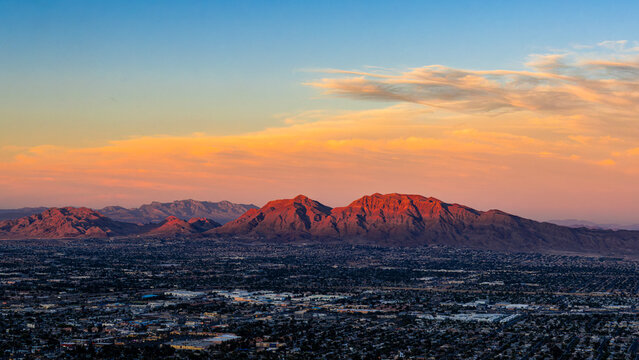 Panoramic views from The Strat Tower in Las Vegas, Nevada USA