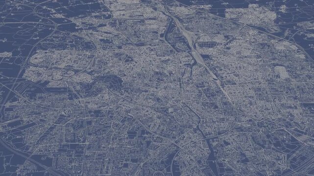 3D looped animation of city - Rennes France