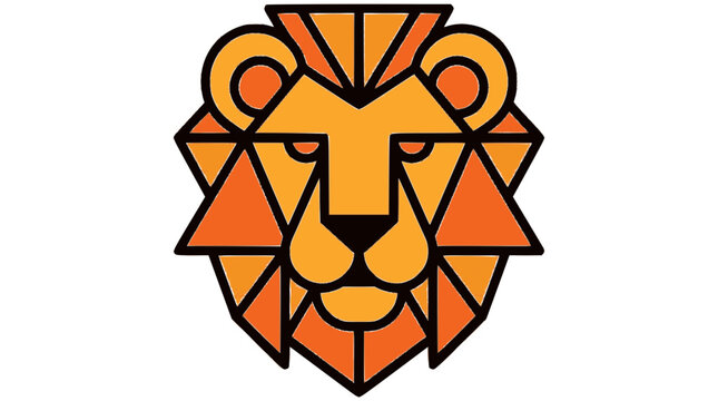 Lion Face flat vector illustration cute cartoon icon design