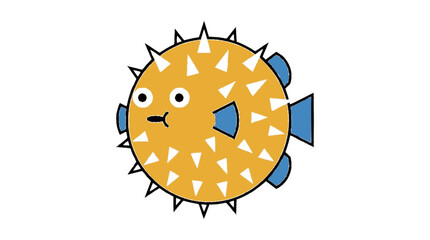 Puffer Fish Inflated Vector Illustration © firehide