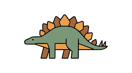 Stegosaurus Dinosaur Vector Illustration © firehide