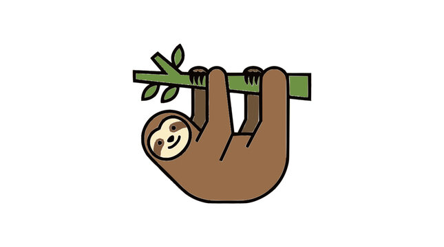 Sloth flat vector illustration cute cartoon icon design
