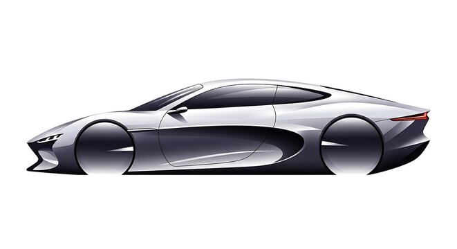 Sleek Silver Sports Car Side Profile