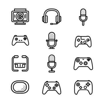 Collection of gaming controller icons.