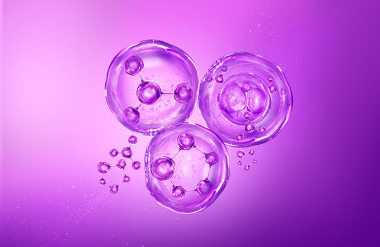 bubble molecule background for cosmetic product