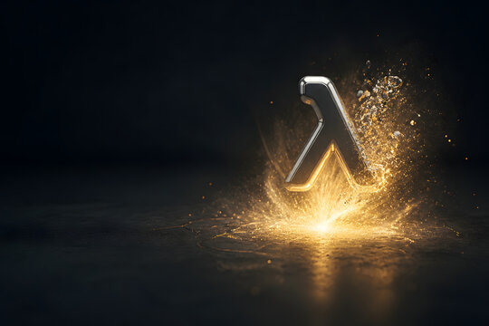 Glowing Serverless Function Symbol Dissolving in Dark Space