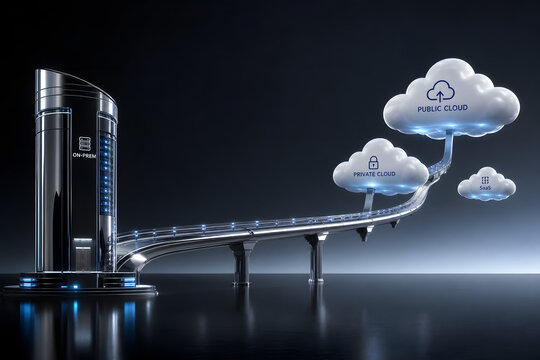 Hybrid cloud bridge linking on prem to digital clouds