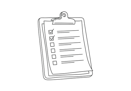 Clipboard with checklist and checkmarks hand drawn sketch clipboard checklist