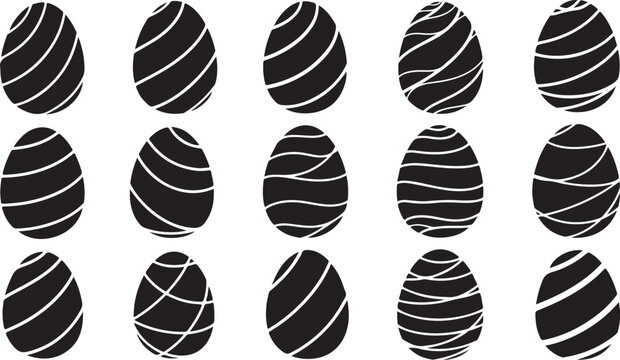 Black and White Easter Eggs Pattern Design