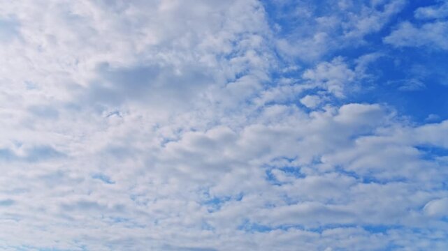 思考を巡らせる空：うろこ雲が流れる美しいタイムラプスと澄んだ青空