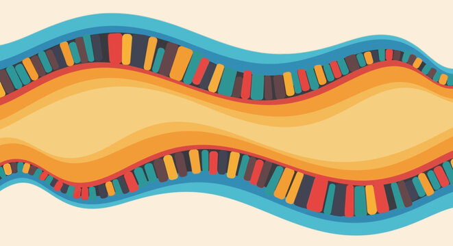 Abstract DNA Double Helix Wave Pattern.
