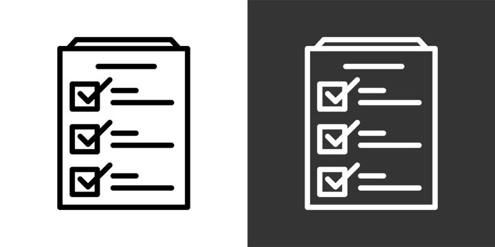 Checklist Black And White Multiple Style Icon Set Collection Pack Vector Illustration 