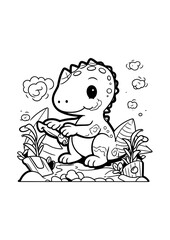Obraz premium Dinossauros Incríveis Dinosaur Coloring