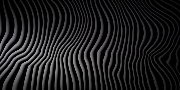 Abstract wavy lines dark gray 3d render background high quality professional
