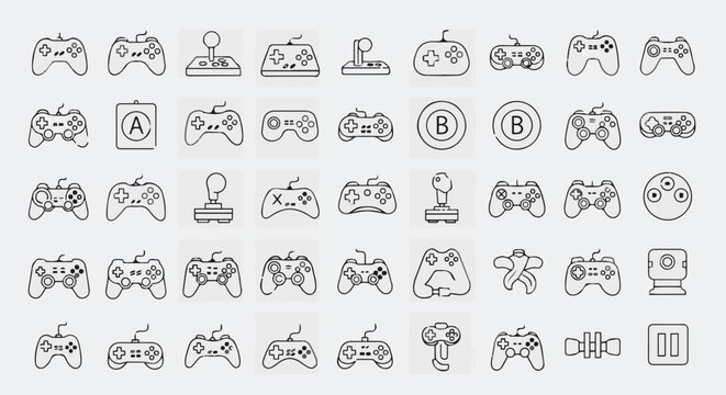 Video game controllers icons set for gaming and technology vector illustration.