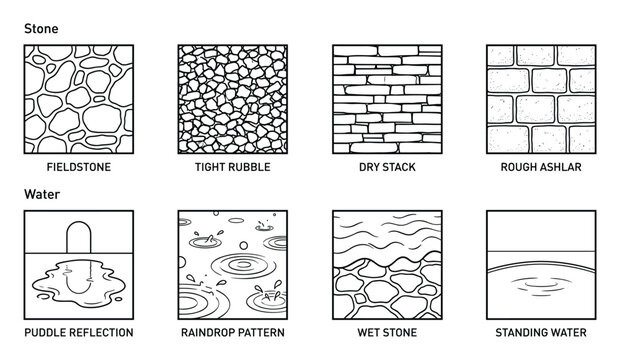 Dry stack stone wall texture pattern vector seamless background illustration rectilinear shapes graphic design.