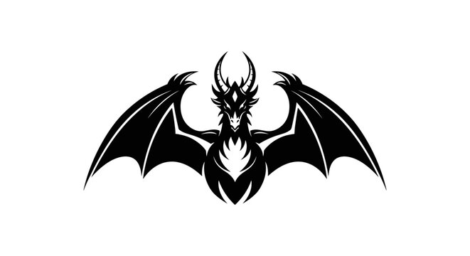 Black silhouette of a bat creature.