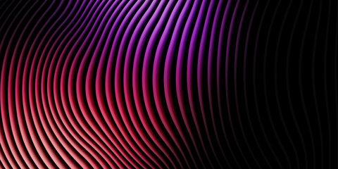 Abstract wavy lines gradient purple and red 3d render © Asadul