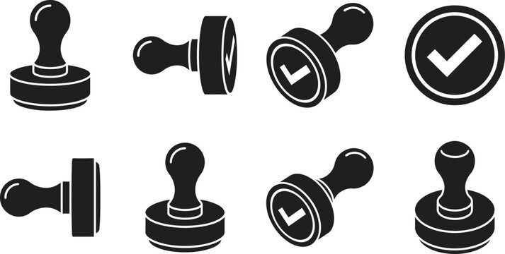 Rubber stamps black silhouettes