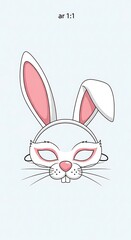 Obraz premium Cute Bunny Mask Illustration for Easter Celebrations.